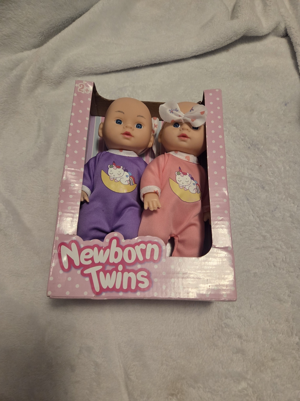 Plush Baby Dolls Set - Pink and Purple